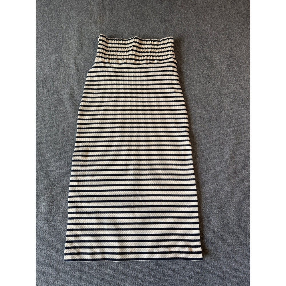 LE LIS BLANC Striped Ribbed Midi Skirt‎ Side Slit Womens Size P